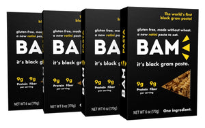 BAM Snacks Black Gram Pasta - Rotini (Pack of 4)