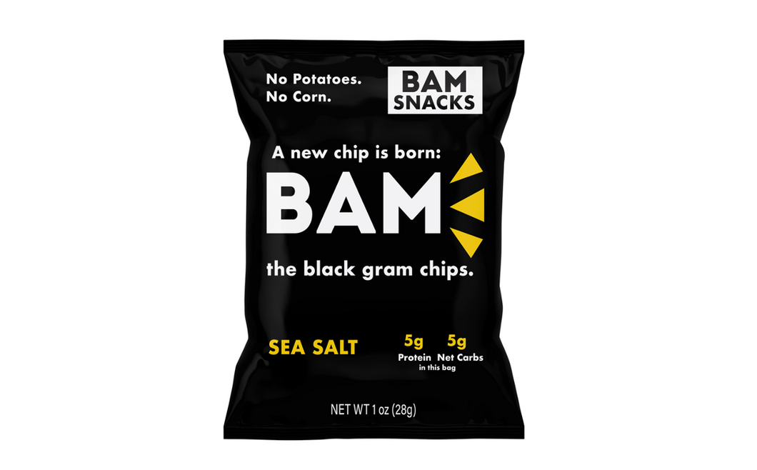 BAM Snacks - Black Gram Chips - Sea Salt (6 pack)